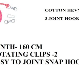 Home Heavy Duty Cotton Rope 160 cm with Swivel Hook and S-Hook | Rotating Animal Tie Rope for Cow, Goat, Dog | Strong & Durable Rope for Daily Use