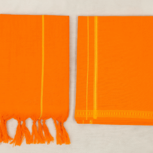 Men’s Cotton Blend Pink Dhoti and Towel Set – Solid Pattern, Size 1.23 x 1.87 M