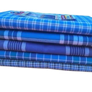 Men’s 100% Pure Cotton Multicolor Lungies – Pack of 7 | Stitched & Ready to Wear | 2.10 Meter | Soft & Breathable Checked Lungis | Daily Home Wear