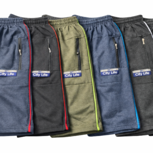 Home Export Quality Men’s Cotton Shorts with Zippered Pockets, Elastic Waist Drawstring, Combo Pack of 5, Sports and Casual Wear Size 2XL Green